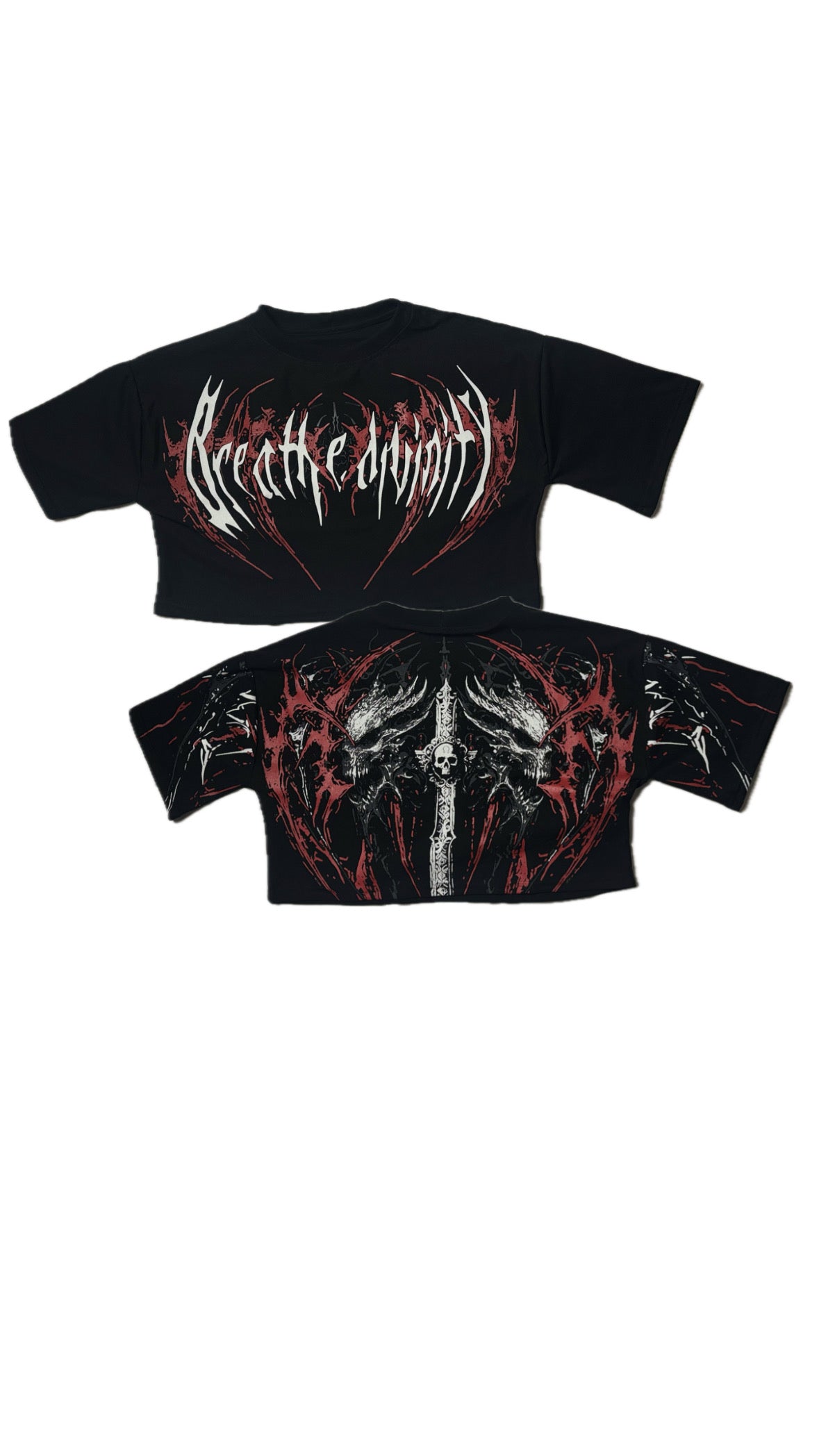 OVERSIZE CROP TOP HOLLOW SKULL BREATHEDIVINITY