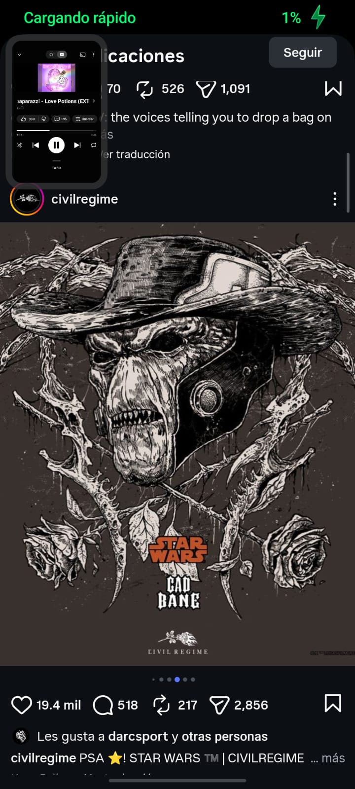 OVERSIZE STAR WARS CIVIL REGIME