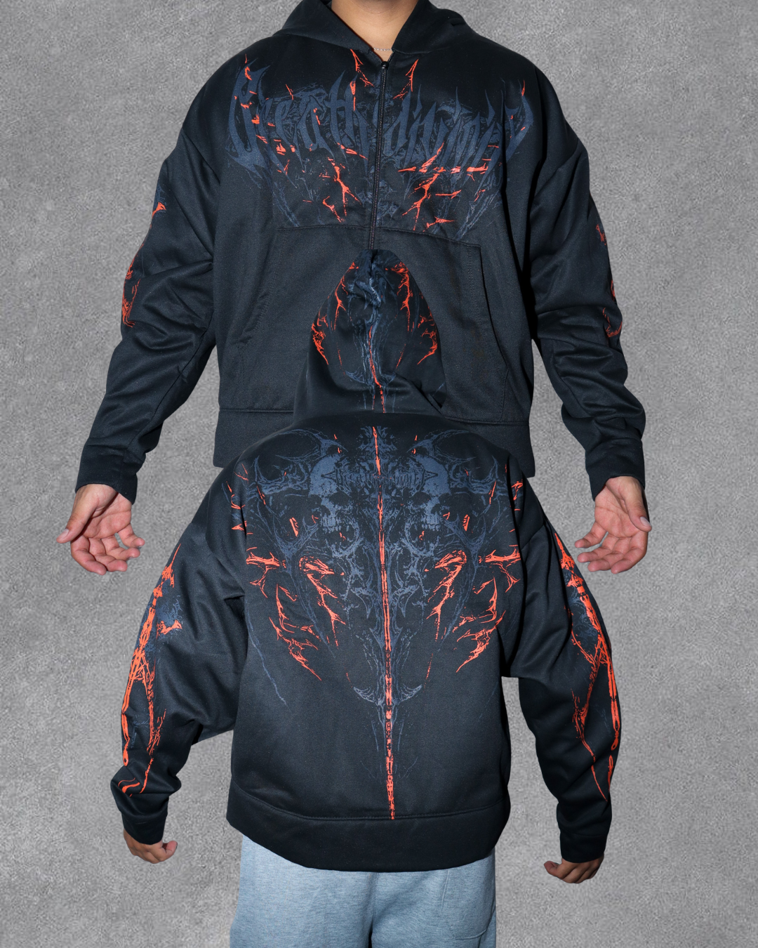 HOODIE TWO SKULLS BREATHDIVINITY