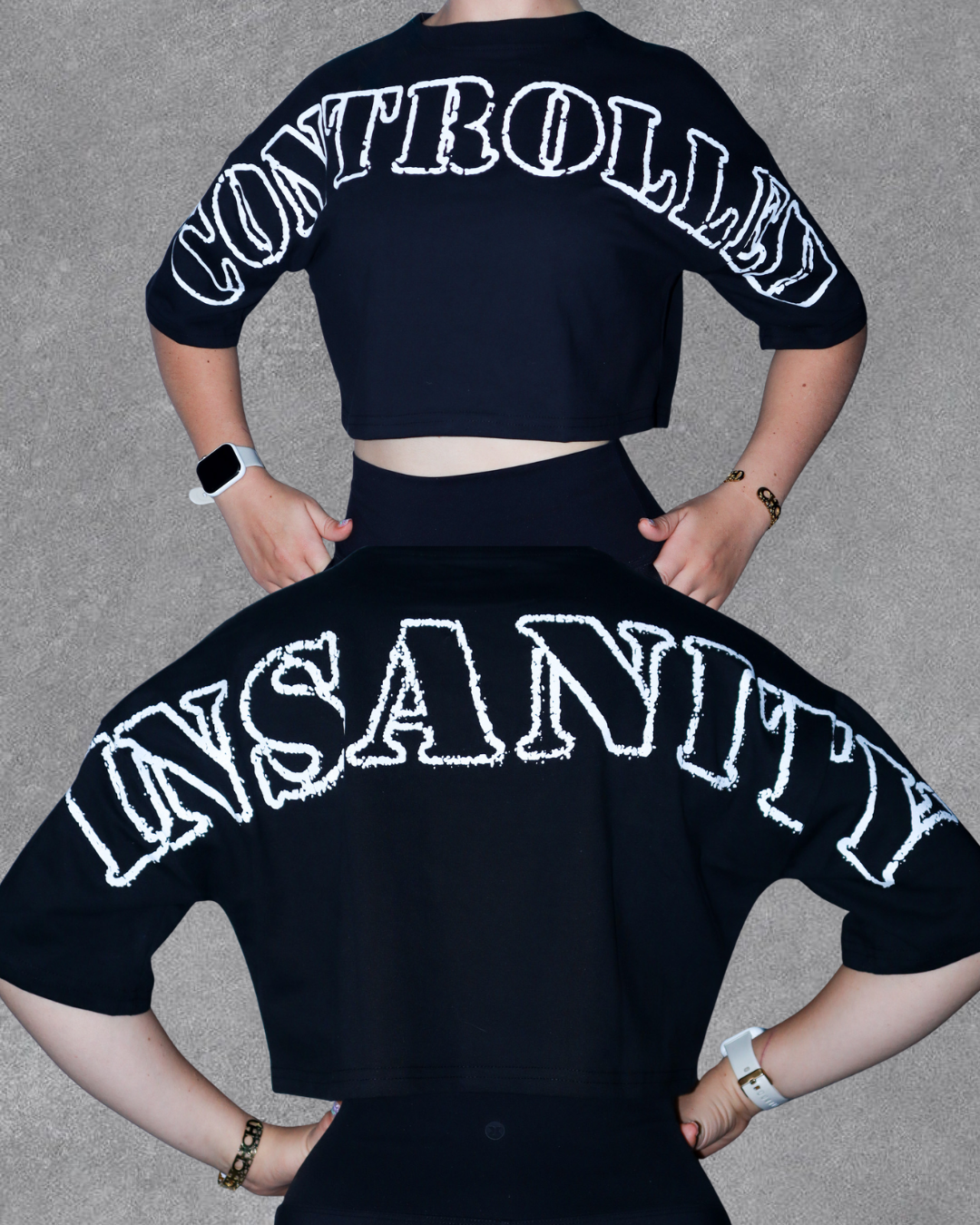 OVERSIZE CROP TOP CONTROLLED INSANSANITY